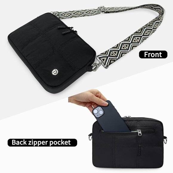 Crossbody Bags for Women, Small Quilted Shoulder Handbag with Adjustable Guitar - Picture 5 of 8